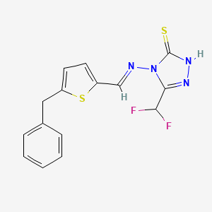 4-{[(E)-(5-benzylthiophen-2-yl)methylidene]amino}-5-(difluoromethyl)-4H-1,2,4-triazole-3-thiol