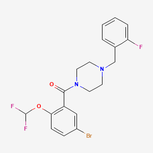 molecular formula C19H18BrF3N2O2 B10900927 [5-Bromo-2-(difluoromethoxy)phenyl][4-(2-fluorobenzyl)piperazin-1-yl]methanone 