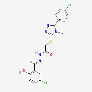 N'-(5-chloro-2-hydroxybenzylidene)-2-{[5-(4-chlorophenyl)-4-methyl-4H-1,2,4-triazol-3-yl]sulfanyl}acetohydrazide