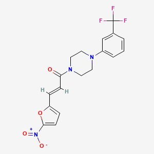 (E)-3-(5-Nitro-2-furyl)-1-{4-[3-(trifluoromethyl)phenyl]piperazino}-2-propen-1-one