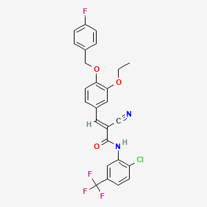 (2E)-N-[2-chloro-5-(trifluoromethyl)phenyl]-2-cyano-3-{3-ethoxy-4-[(4-fluorobenzyl)oxy]phenyl}prop-2-enamide