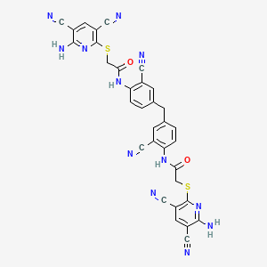 N,N'-[methanediylbis(2-cyanobenzene-4,1-diyl)]bis{2-[(6-amino-3,5-dicyanopyridin-2-yl)sulfanyl]acetamide}