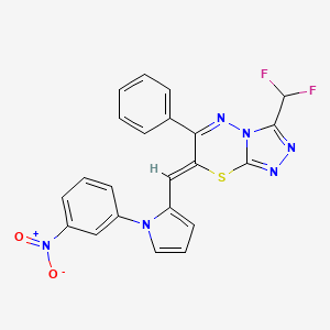 (7Z)-3-(difluoromethyl)-7-{[1-(3-nitrophenyl)-1H-pyrrol-2-yl]methylidene}-6-phenyl-7H-[1,2,4]triazolo[3,4-b][1,3,4]thiadiazine