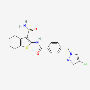 2-[({4-[(4-chloro-1H-pyrazol-1-yl)methyl]phenyl}carbonyl)amino]-4,5,6,7-tetrahydro-1-benzothiophene-3-carboxamide