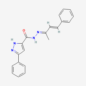 3-phenyl-N'-[(2E,3E)-4-phenylbut-3-en-2-ylidene]-1H-pyrazole-5-carbohydrazide