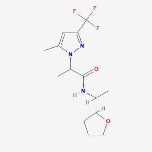 2-[5-Methyl-3-(trifluoromethyl)-1H-pyrazol-1-YL]-N~1~-(1-tetrahydro-2-furanylethyl)propanamide