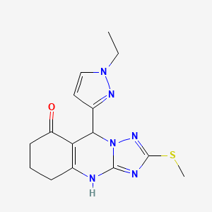 9-(1-ethyl-1H-pyrazol-3-yl)-2-(methylsulfanyl)-5,6,7,9-tetrahydro[1,2,4]triazolo[5,1-b]quinazolin-8(4H)-one