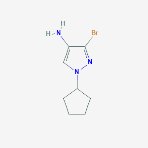 molecular formula C8H12BrN3 B10901325 3-bromo-1-cyclopentyl-1H-pyrazol-4-amine 