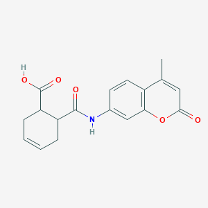 molecular formula C18H17NO5 B10901339 6-[(4-methyl-2-oxo-2H-chromen-7-yl)carbamoyl]cyclohex-3-ene-1-carboxylic acid 