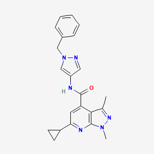 N-(1-benzyl-1H-pyrazol-4-yl)-6-cyclopropyl-1,3-dimethyl-1H-pyrazolo[3,4-b]pyridine-4-carboxamide