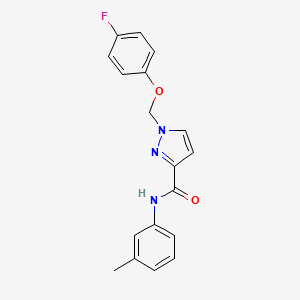 molecular formula C18H16FN3O2 B10901361 1-[(4-fluorophenoxy)methyl]-N-(3-methylphenyl)-1H-pyrazole-3-carboxamide 