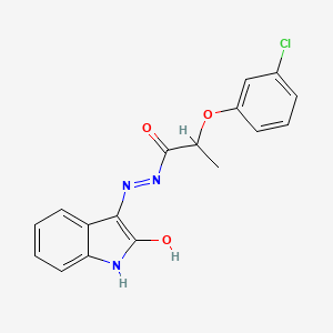 2-(3-chlorophenoxy)-N'-[(3Z)-2-oxo-1,2-dihydro-3H-indol-3-ylidene]propanehydrazide