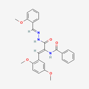 N-{(1Z)-1-(2,5-dimethoxyphenyl)-3-[(2E)-2-(2-methoxybenzylidene)hydrazinyl]-3-oxoprop-1-en-2-yl}benzamide