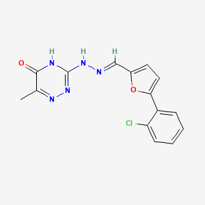 3-[(2E)-2-{[5-(2-chlorophenyl)furan-2-yl]methylidene}hydrazinyl]-6-methyl-1,2,4-triazin-5(4H)-one