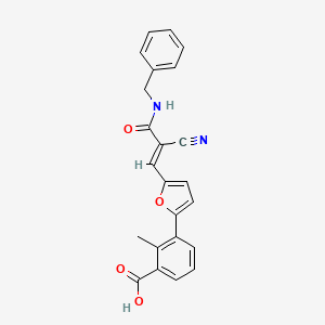 3-{5-[(1E)-3-(benzylamino)-2-cyano-3-oxoprop-1-en-1-yl]furan-2-yl}-2-methylbenzoic acid