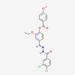 4-(2-(3,4-Dichlorobenzoyl)carbohydrazonoyl)-2-ethoxyphenyl 4-methoxybenzoate