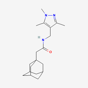 molecular formula C19H29N3O B10901446 2-(1-Adamantyl)-N~1~-[(1,3,5-trimethyl-1H-pyrazol-4-YL)methyl]acetamide 