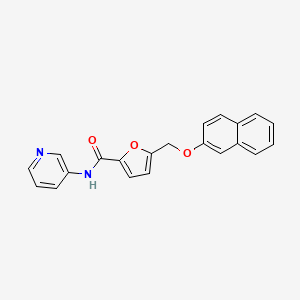 molecular formula C21H16N2O3 B10901481 5-[(naphthalen-2-yloxy)methyl]-N-(pyridin-3-yl)furan-2-carboxamide 