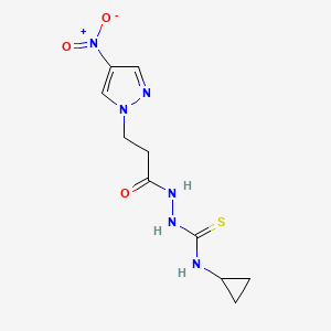 N-cyclopropyl-2-[3-(4-nitro-1H-pyrazol-1-yl)propanoyl]hydrazinecarbothioamide