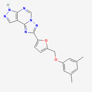 2-{5-[(3,5-dimethylphenoxy)methyl]furan-2-yl}-7H-pyrazolo[4,3-e][1,2,4]triazolo[1,5-c]pyrimidine