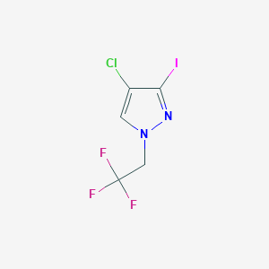 molecular formula C5H3ClF3IN2 B10901533 4-chloro-3-iodo-1-(2,2,2-trifluoroethyl)-1H-pyrazole 