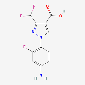 1-(4-Amino-2-fluorophenyl)-3-(difluoromethyl)-1H-pyrazole-4-carboxylic acid