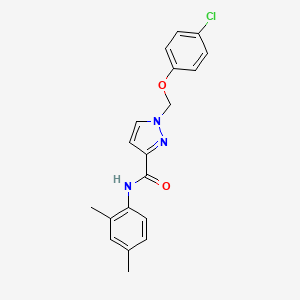 molecular formula C19H18ClN3O2 B10901549 1-[(4-chlorophenoxy)methyl]-N-(2,4-dimethylphenyl)-1H-pyrazole-3-carboxamide 