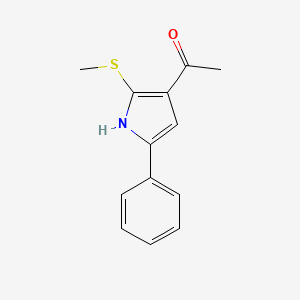 molecular formula C13H13NOS B10901557 3-Acetyl-2-methylthio-5-phenylpyrrole 