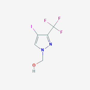 molecular formula C5H4F3IN2O B10901565 [4-Iodo-3-(trifluoromethyl)-1H-pyrazol-1-yl]methanol 