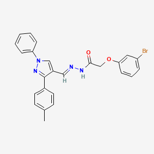 molecular formula C25H21BrN4O2 B10901577 2-(3-bromophenoxy)-N'-{(E)-[3-(4-methylphenyl)-1-phenyl-1H-pyrazol-4-yl]methylidene}acetohydrazide 