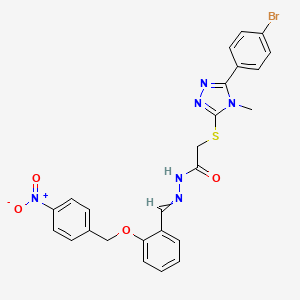 molecular formula C25H21BrN6O4S B10901578 2-{[5-(4-bromophenyl)-4-methyl-4H-1,2,4-triazol-3-yl]sulfanyl}-N'-{2-[(4-nitrobenzyl)oxy]benzylidene}acetohydrazide 