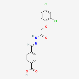 4-[(E)-{2-[(2,4-dichlorophenoxy)acetyl]hydrazinylidene}methyl]benzoic acid