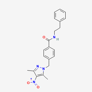 4-[(3,5-dimethyl-4-nitro-1H-pyrazol-1-yl)methyl]-N-(2-phenylethyl)benzamide