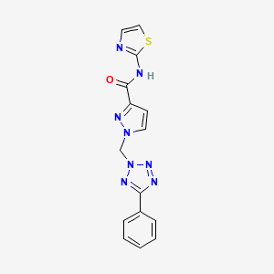 1-[(5-phenyl-2H-tetrazol-2-yl)methyl]-N-(1,3-thiazol-2-yl)-1H-pyrazole-3-carboxamide