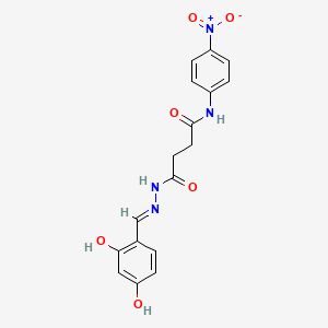 4-[(2E)-2-(2,4-dihydroxybenzylidene)hydrazinyl]-N-(4-nitrophenyl)-4-oxobutanamide