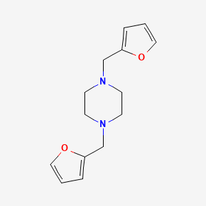 molecular formula C14H18N2O2 B10901638 1,4-Bis(furan-2-ylmethyl)piperazine 