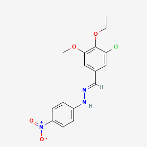 (1E)-1-(3-chloro-4-ethoxy-5-methoxybenzylidene)-2-(4-nitrophenyl)hydrazine