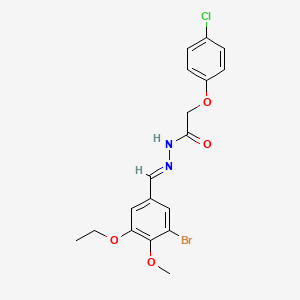 molecular formula C18H18BrClN2O4 B10901681 N'-[(E)-(3-bromo-5-ethoxy-4-methoxyphenyl)methylidene]-2-(4-chlorophenoxy)acetohydrazide 