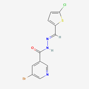 molecular formula C11H7BrClN3OS B10901682 5-bromo-N'-[(E)-(5-chlorothiophen-2-yl)methylidene]pyridine-3-carbohydrazide 