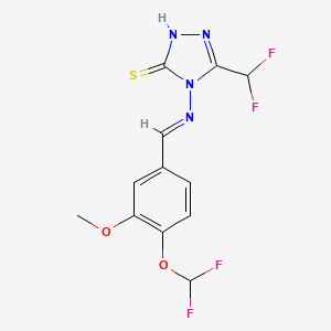 4-({(E)-[4-(difluoromethoxy)-3-methoxyphenyl]methylidene}amino)-5-(difluoromethyl)-4H-1,2,4-triazole-3-thiol