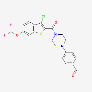 1-[4-(4-{[3-Chloro-6-(difluoromethoxy)-1-benzothiophen-2-yl]carbonyl}piperazin-1-yl)phenyl]ethanone