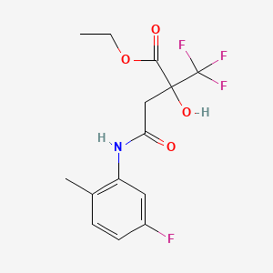 Ethyl 4-(5-fluoro-2-methylanilino)-2-hydroxy-4-oxo-2-(trifluoromethyl)butanoate