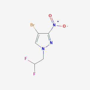 molecular formula C5H4BrF2N3O2 B10901756 4-bromo-1-(2,2-difluoroethyl)-3-nitro-1H-pyrazole 