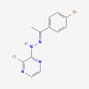 2-{(2E)-2-[1-(4-bromophenyl)ethylidene]hydrazinyl}-3-chloropyrazine