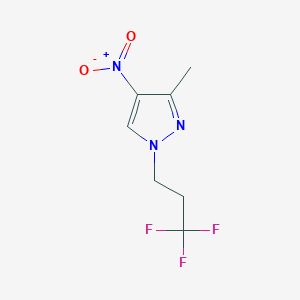 molecular formula C7H8F3N3O2 B10901780 3-Methyl-4-nitro-1-(3,3,3-trifluoropropyl)-1H-pyrazole 