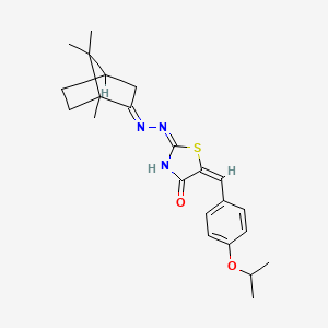 5-(4-Isopropoxybenzylidene)-2-[(1,7,7-trimethylbicyclo[2.2.1]hept-2-ylidene)hydrazono]-1,3-thiazolidin-4-one