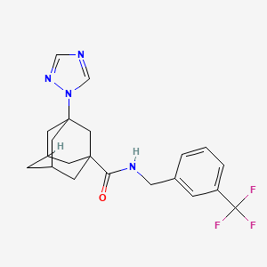 molecular formula C21H23F3N4O B10901832 3-(1H-1,2,4-Triazol-1-YL)-N~1~-[3-(trifluoromethyl)benzyl]-1-adamantanecarboxamide 