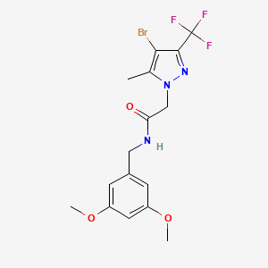 2-[4-bromo-5-methyl-3-(trifluoromethyl)-1H-pyrazol-1-yl]-N-(3,5-dimethoxybenzyl)acetamide