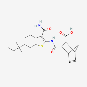 3-{[3-Carbamoyl-6-(2-methylbutan-2-yl)-4,5,6,7-tetrahydro-1-benzothiophen-2-yl]carbamoyl}bicyclo[2.2.1]hept-5-ene-2-carboxylic acid