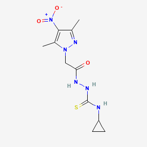 N-cyclopropyl-2-[(3,5-dimethyl-4-nitro-1H-pyrazol-1-yl)acetyl]hydrazinecarbothioamide